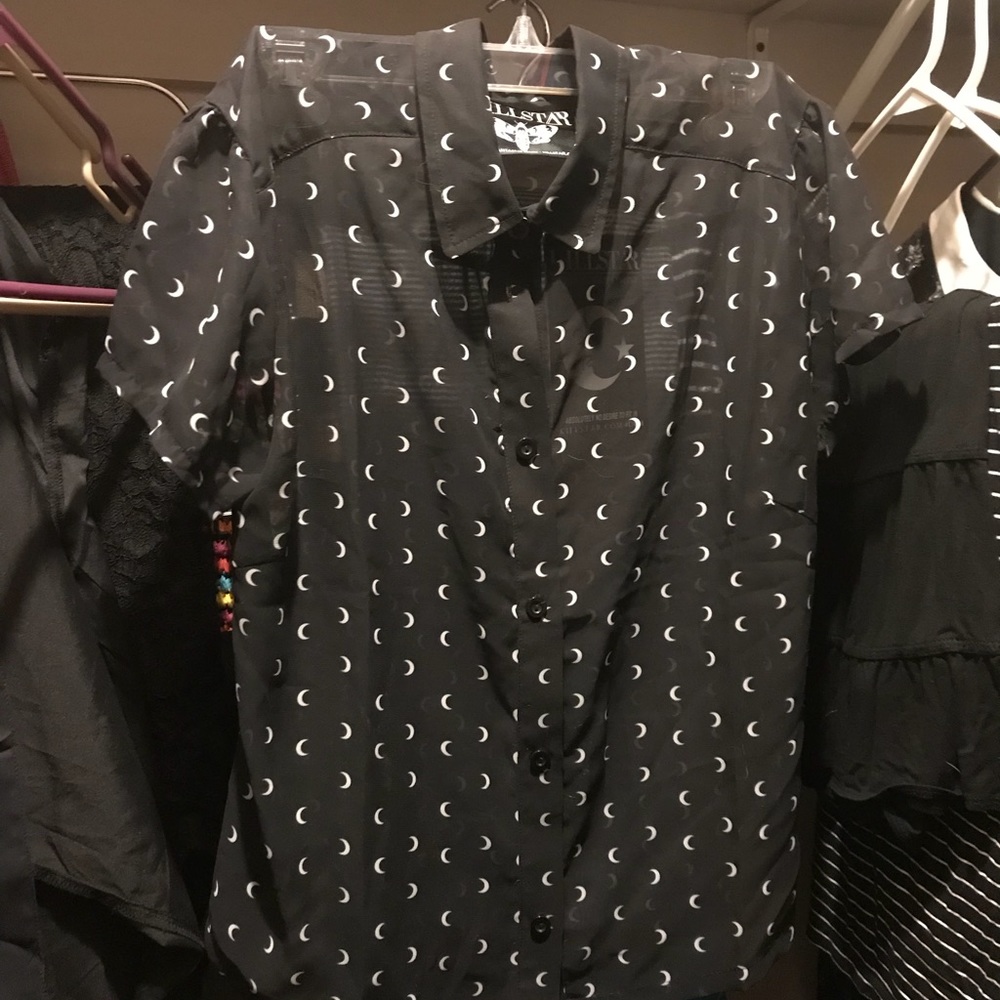 KILLSTAR sheer moon-print top